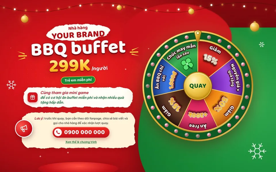 Tiệc buffet cuối tuần: Quay nhận món tặng ngay tại bàn