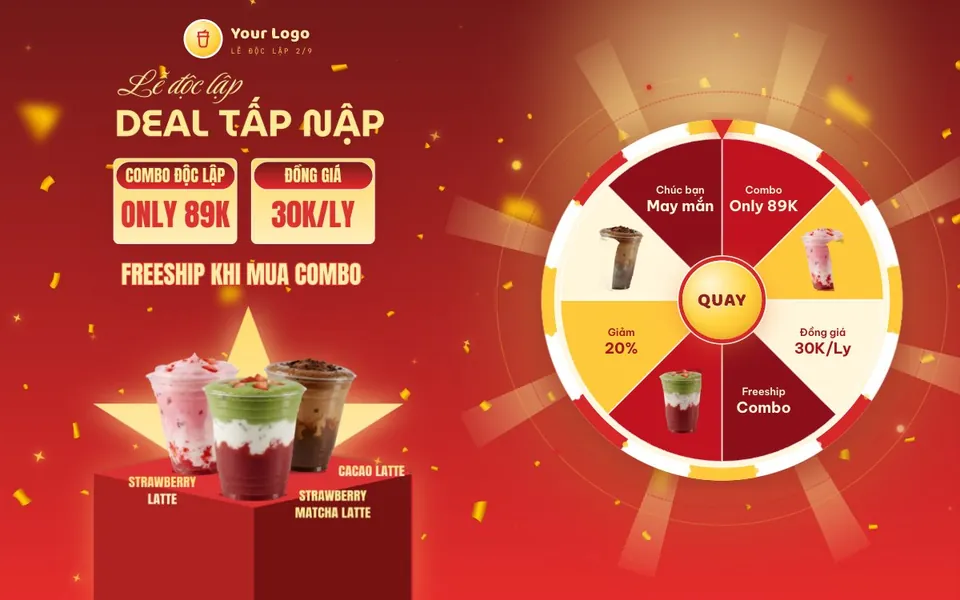 Khai trương quán trà sữa: Mua 1 ly, quay 1 lượt nhận topping miễn phí