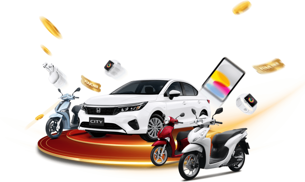 Honda City, xe máy, iPad, Apple Watch